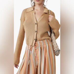 Free People Ella Button Up Cardigan XL NWT